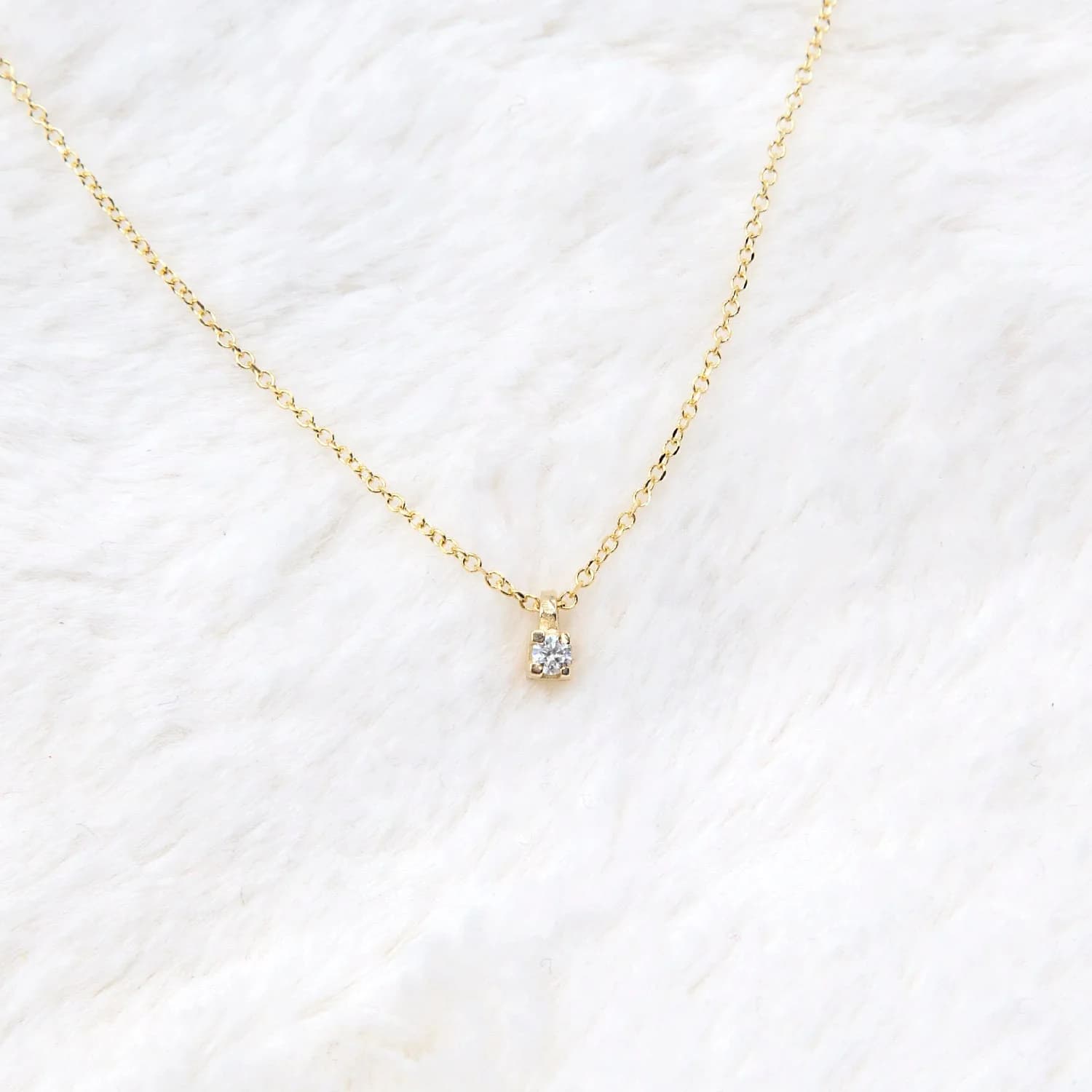 Floating Diamond Necklace with 4 Prongs setting β Necklaces from AntEva Crafts