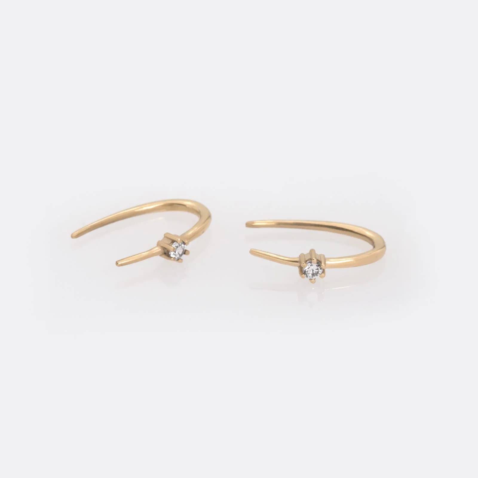 Open Arc Hoops with One Gemstone β Earrings from AntEva Crafts