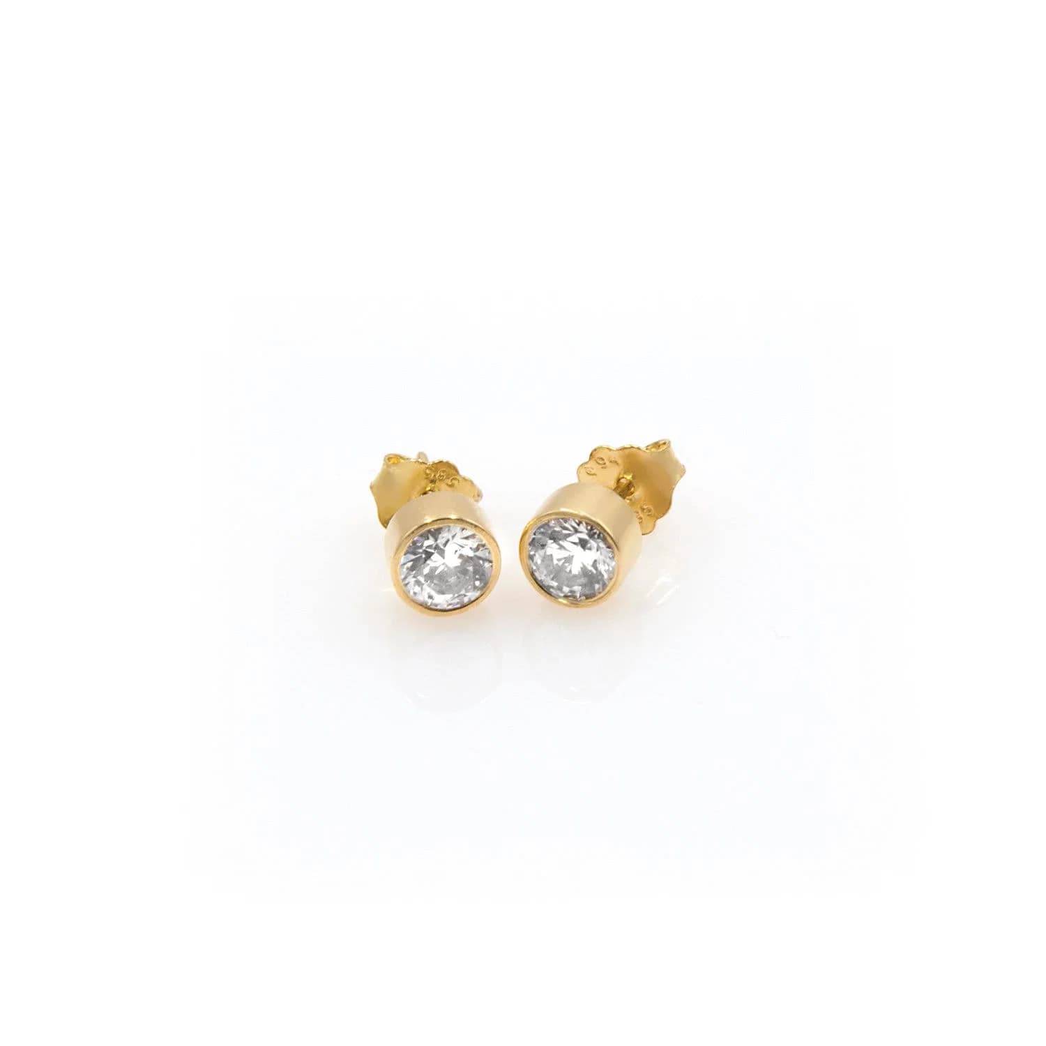 Diamond Stud Bezel Earrings — Earrings from AntEva Crafts