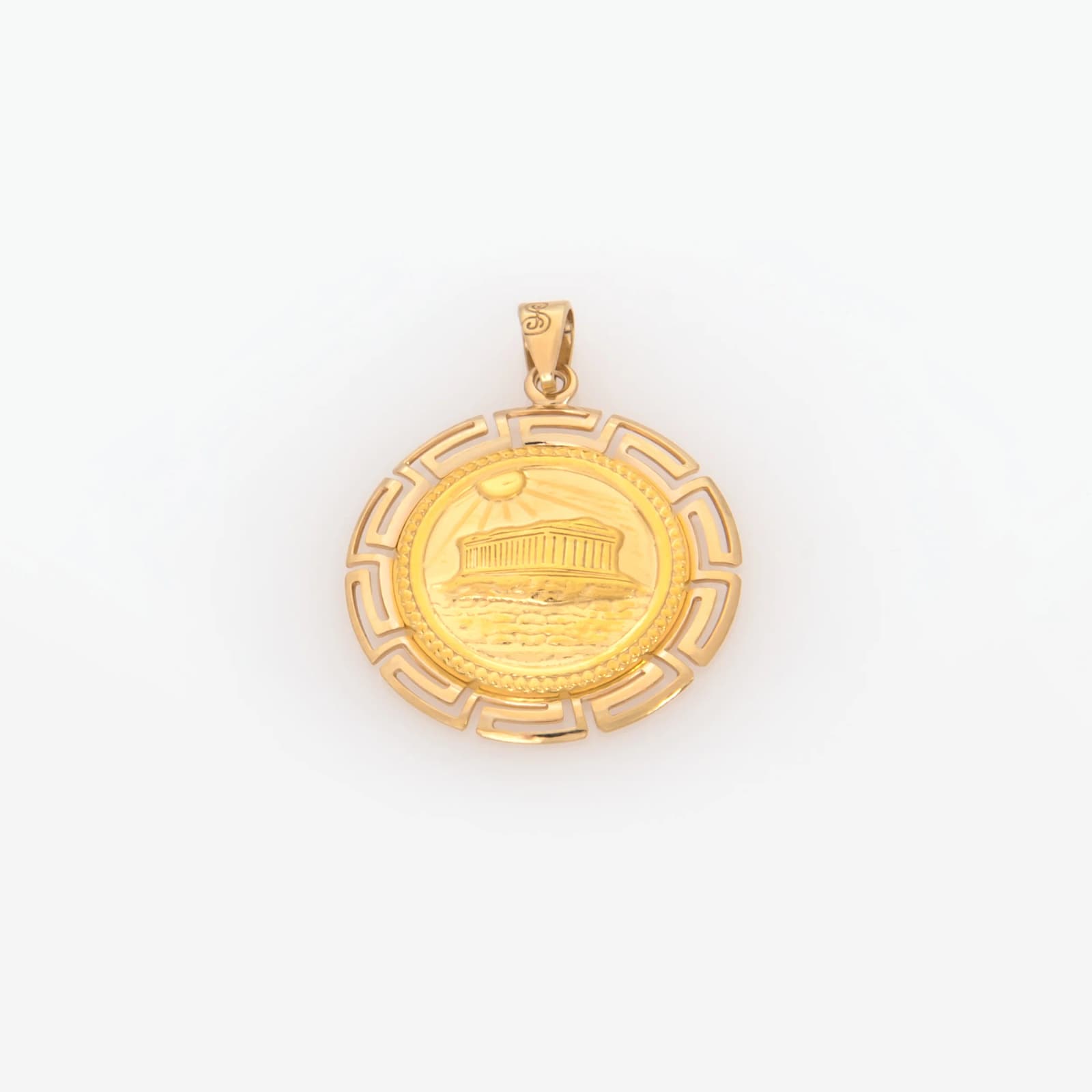 Round Acropolis Meander Pendant — Pendants & charms from AntEva Crafts