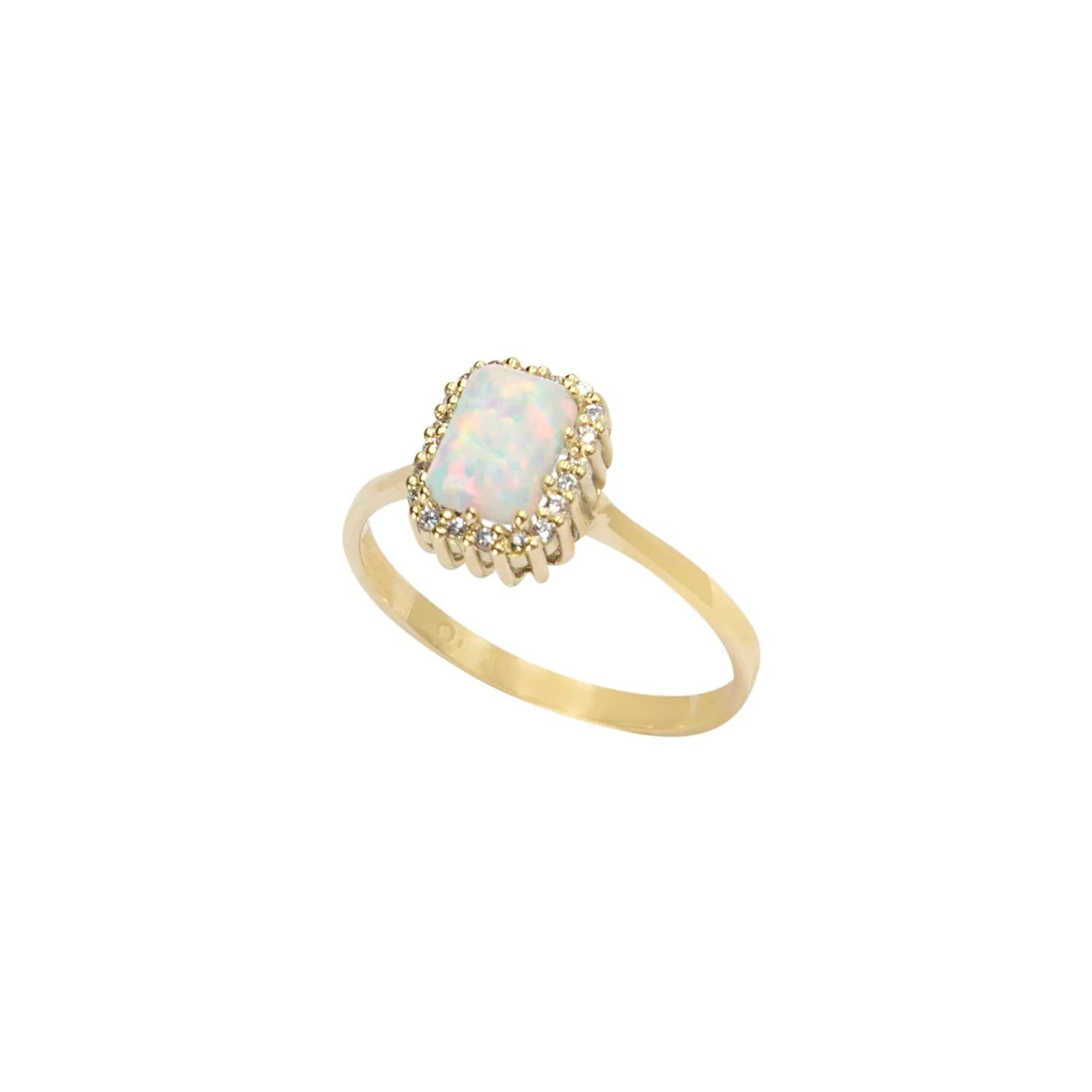 White Opal Gold Ring — Rings from AntEva Crafts