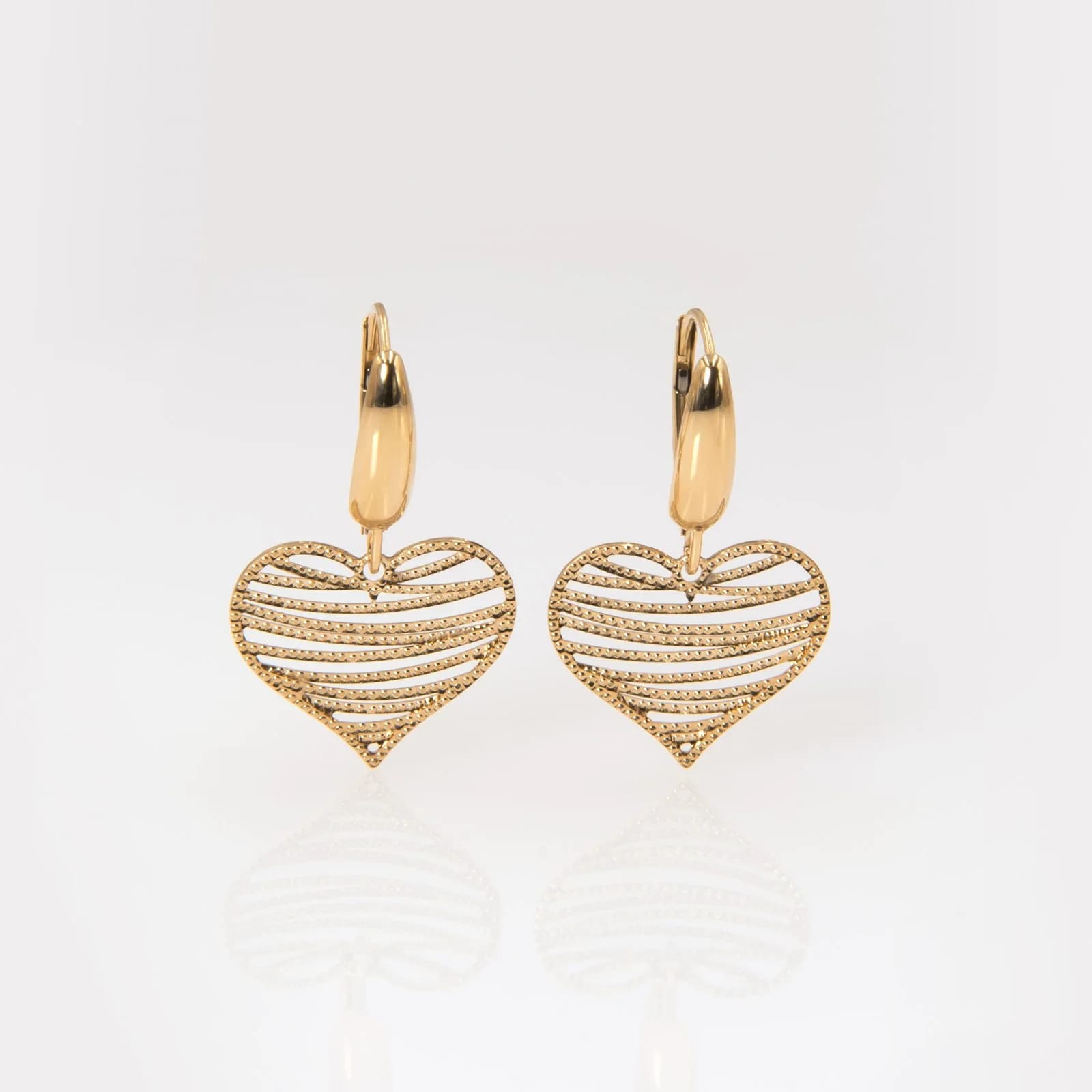 Gold Heart Drop Earrings β Earrings from AntEva Crafts