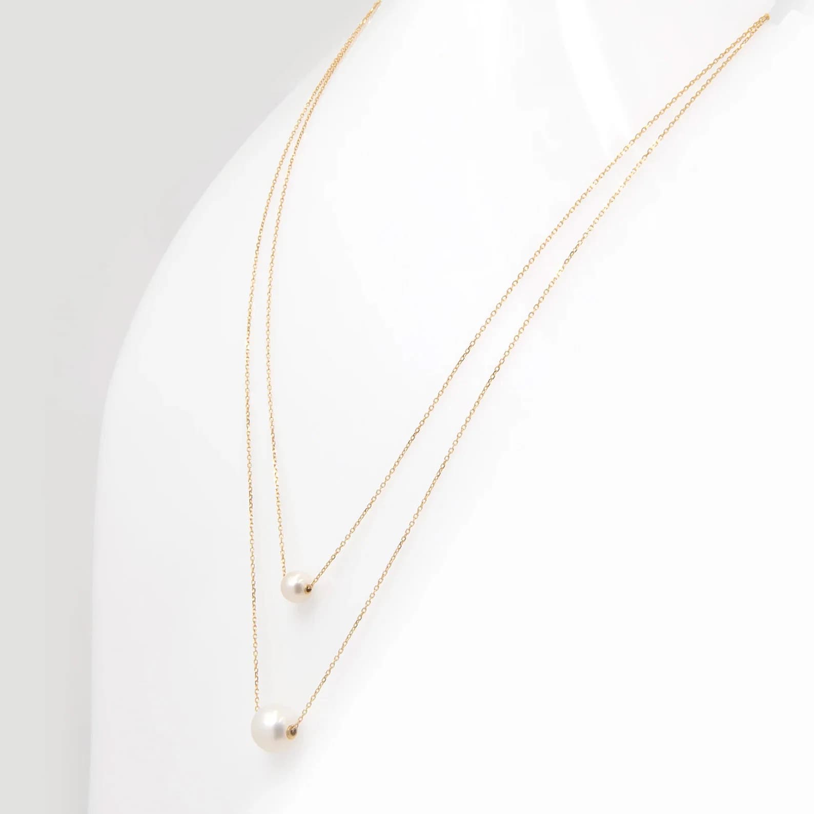 Double Chain Pearl Necklace — Necklaces from AntEva Crafts