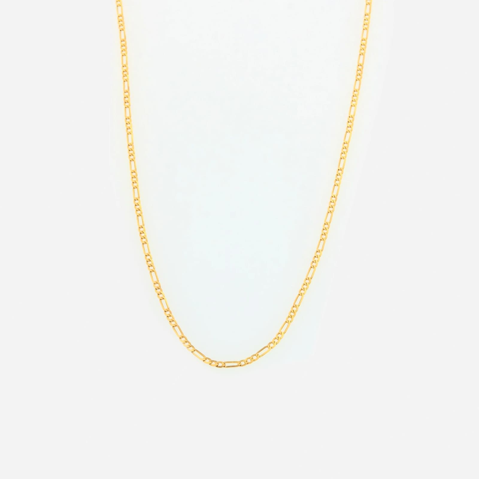 14K Solid Gold Figaro 3-1 Chain Necklace β 1.5mm Classic Gold Chain β Necklaces from AntEva Crafts