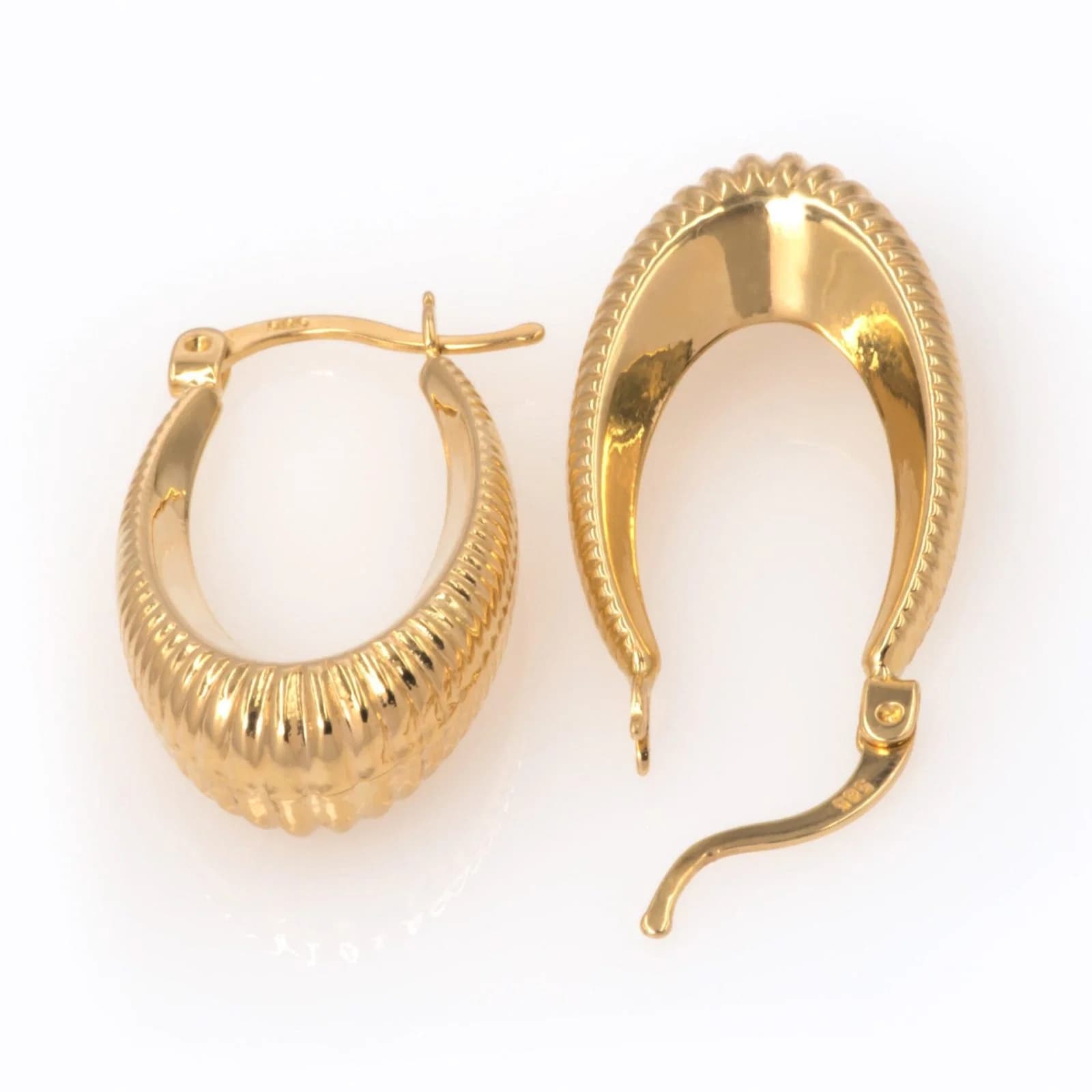 Ribbed Hoop Earrings — Earrings from AntEva Crafts