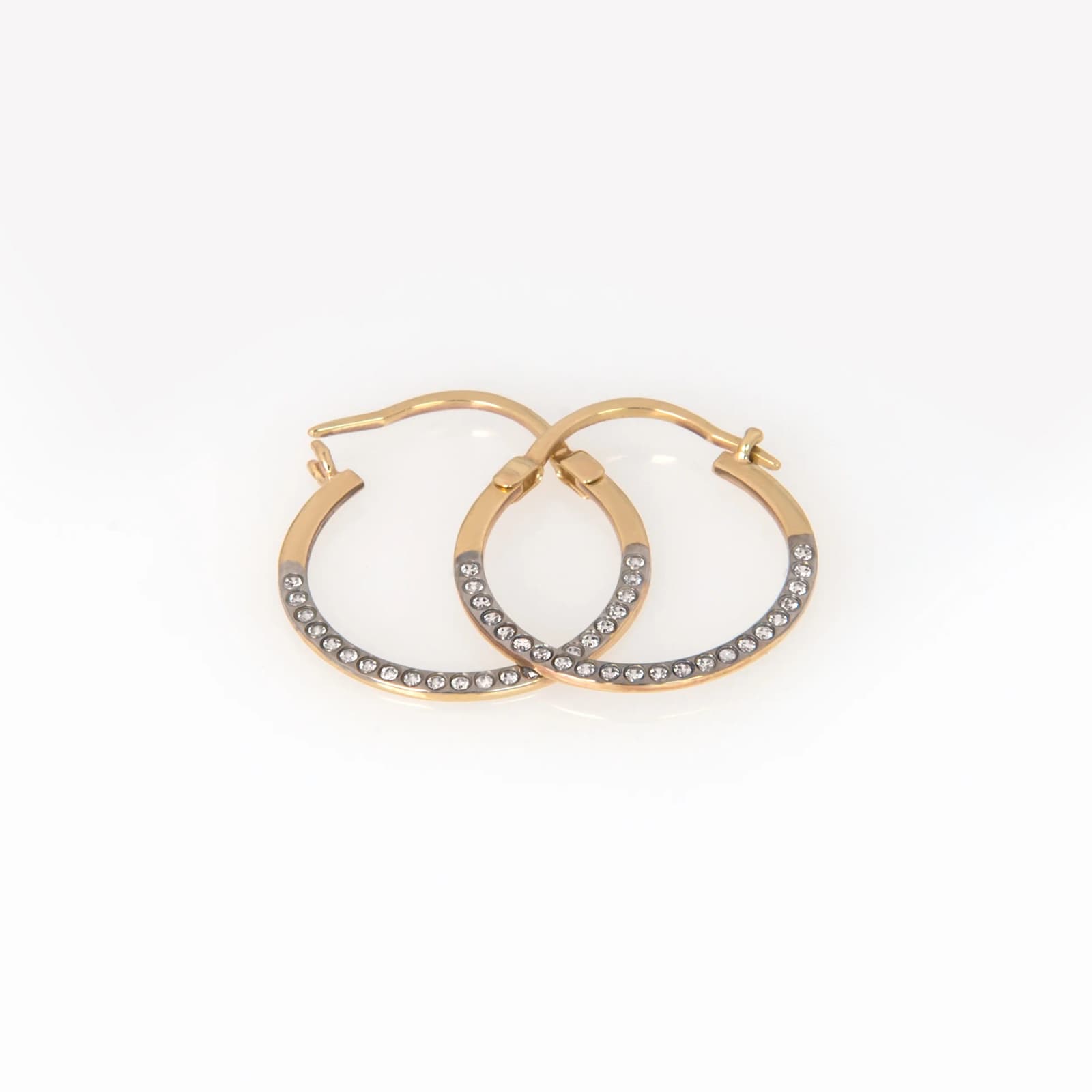 Solid Gold CZ Hoop Earrings β Minimalist Everyday Huggie Hoops β Earrings from AntEva Crafts