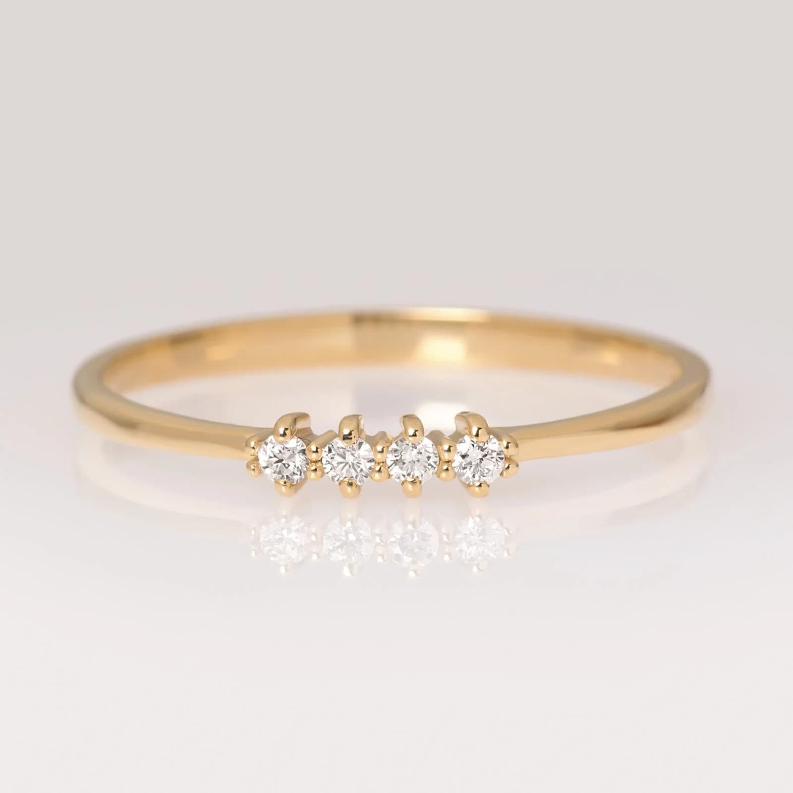 Thin Dainty 4 Diamonds Ring β Rings from AntEva Crafts