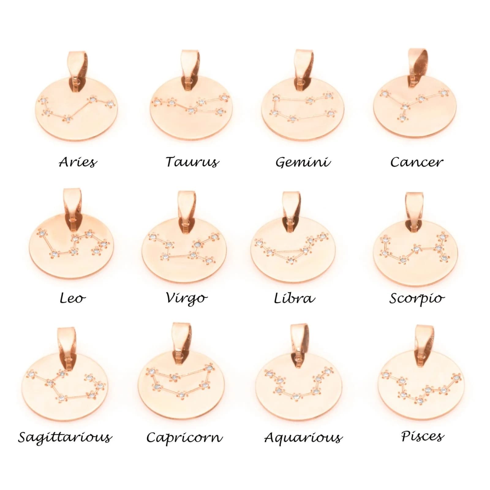 Rose Gold Astrology Zodiac Necklace β Necklaces from AntEva Crafts