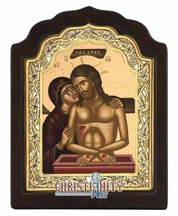 The Extreme Humiliation - Silver image on wood, locally gilded - Mount Athos — Wall reliefs from Christianity Art