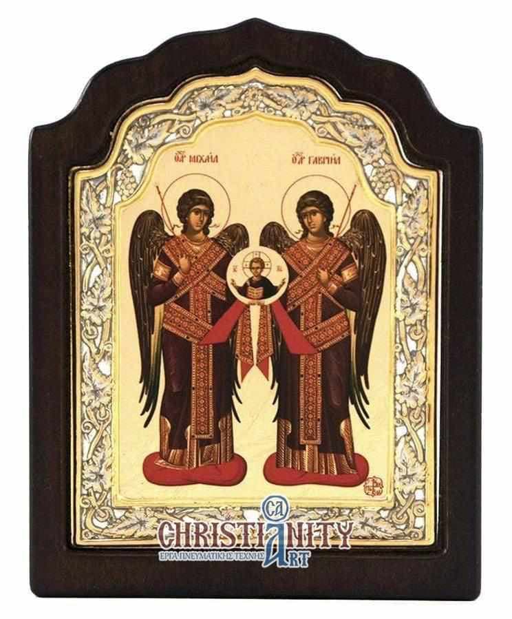 The Collection of Archangels - Silver image in wood, locally gilded - Mount Athos — Wall reliefs from Christianity Art