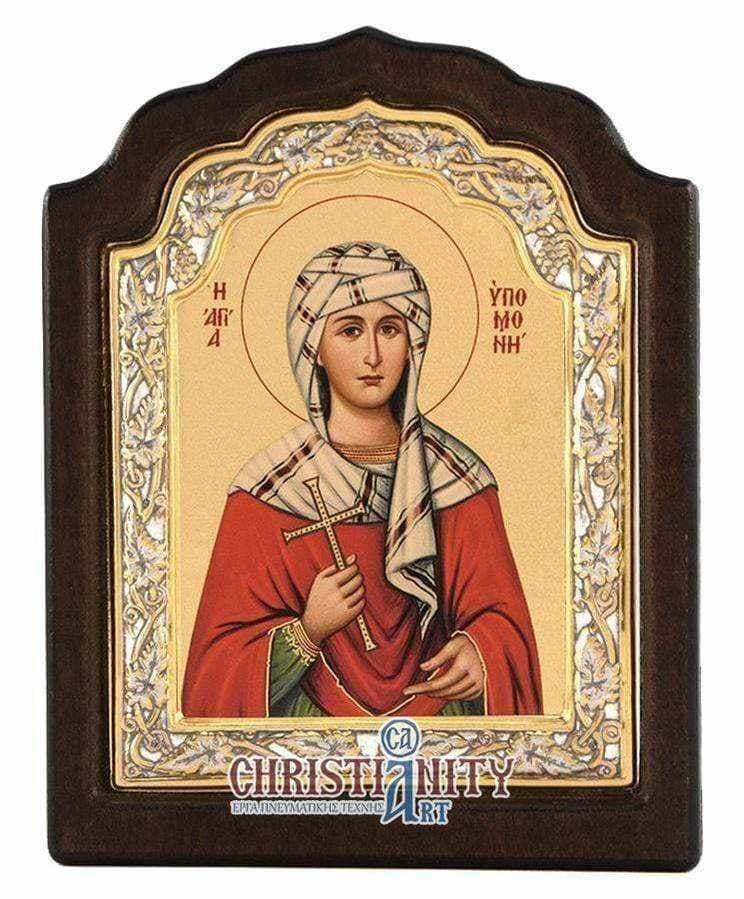 Holy Patience - Silver icon on wood, locally gilded - Mount Athos — Wall reliefs from Christianity Art