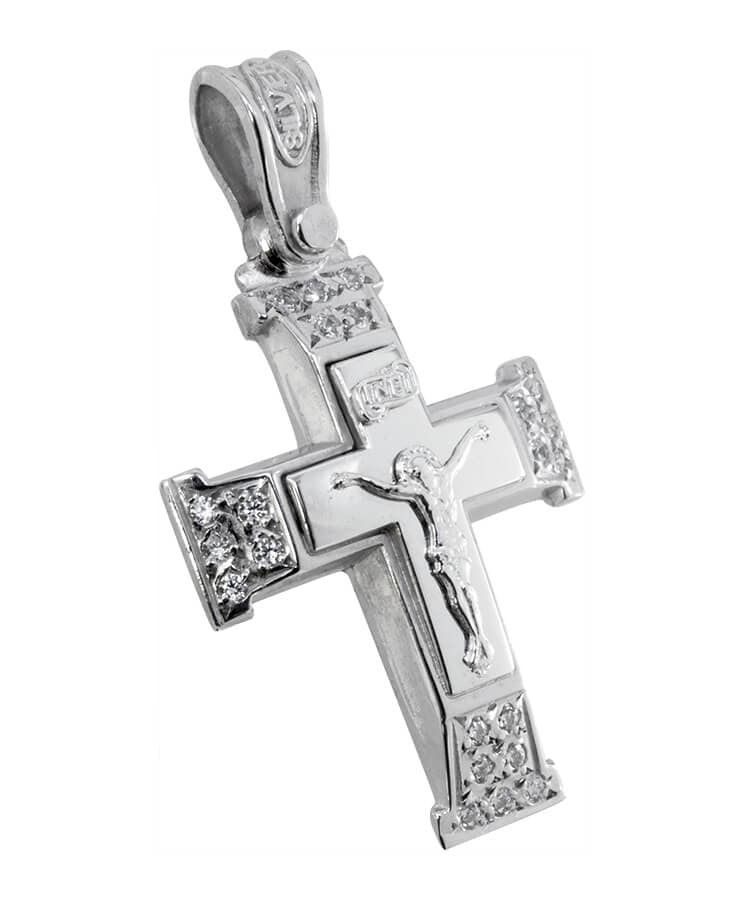 Cross Silver 925 / Platinum plated with zircon — Pendants & charms from Christianity Art