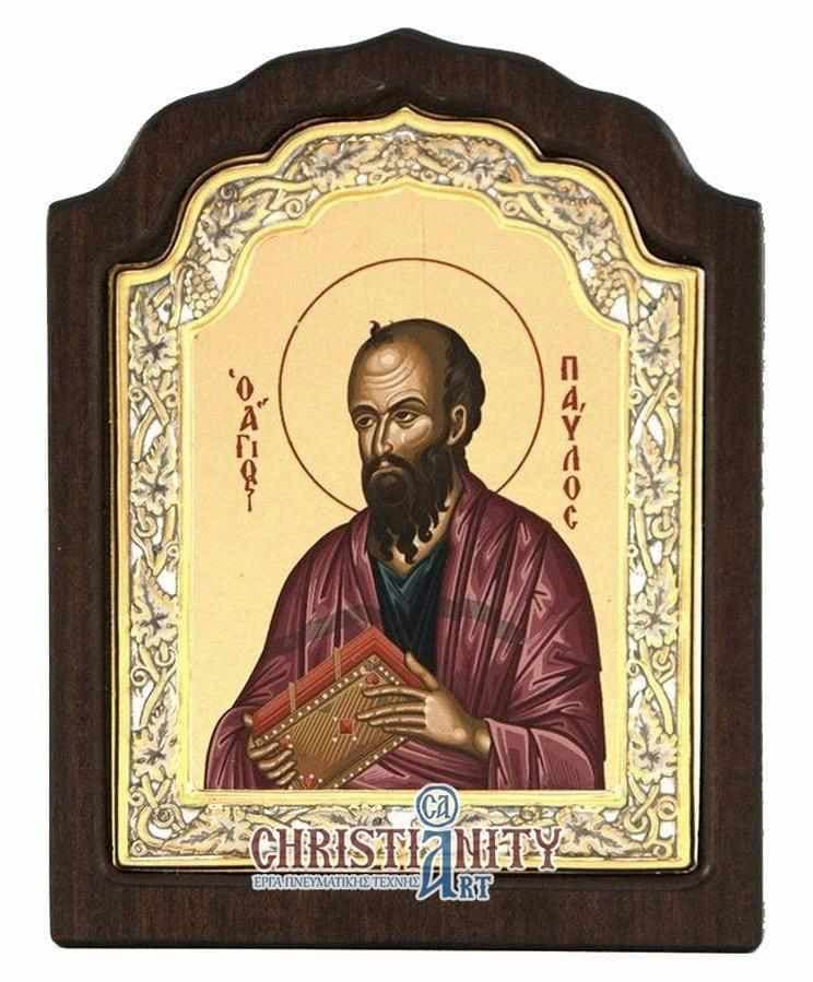Saint Paul - Silver image on wood, locally gilded - Mount Athos — Wall reliefs from Christianity Art
