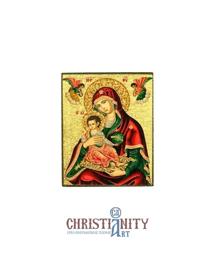 Virgin Mary Brefokratusa - Magnetic image on wood - Mount Athos — Paintings from Christianity Art