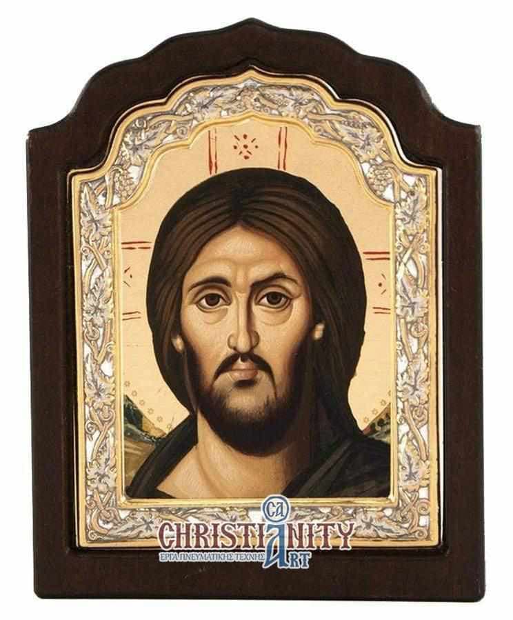 Christ Almighty - Silver image on wood, locally gilded - Mount Athos — Wall reliefs from Christianity Art