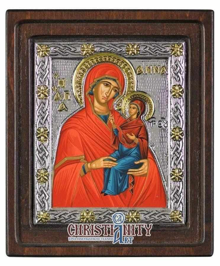 Saint Anna - Silver icon on wood, locally gilded - Mount Athos — Wall reliefs from Christianity Art