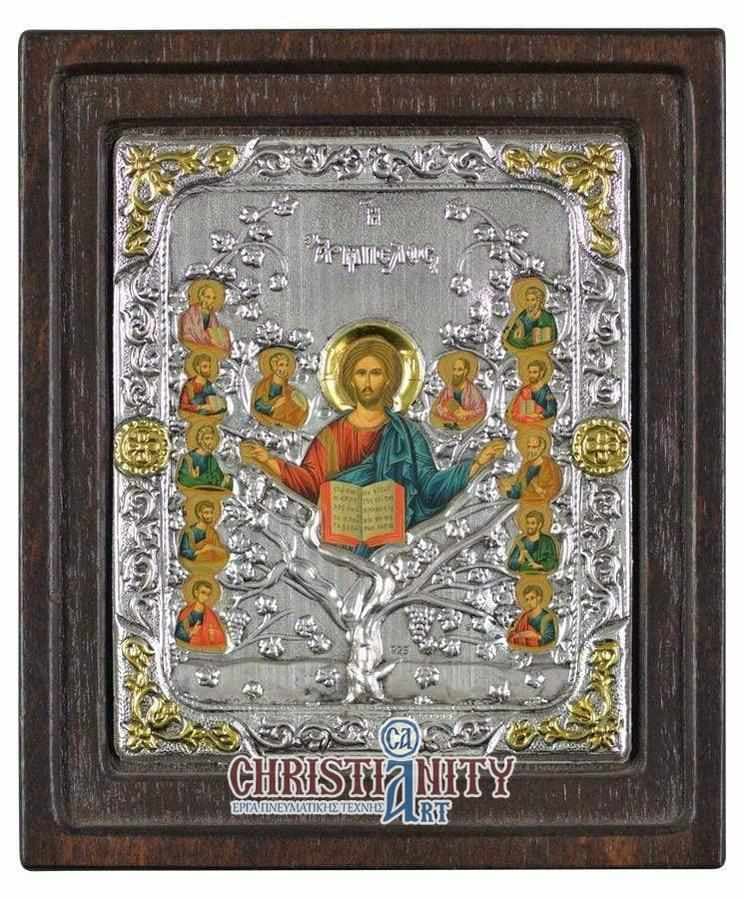 The Vineyard - Silver image in wood, locally gilded - Mount Athos — Wall reliefs from Christianity Art