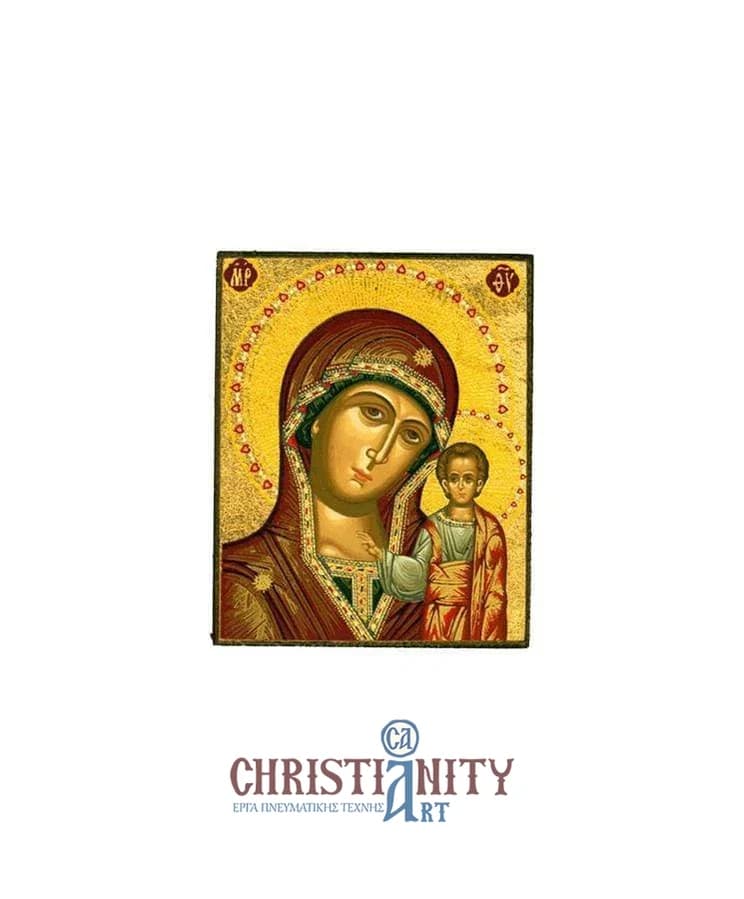 Virgin Mary of Kazan - Magnetic image on wood - Mount Athos — Paintings from Christianity Art