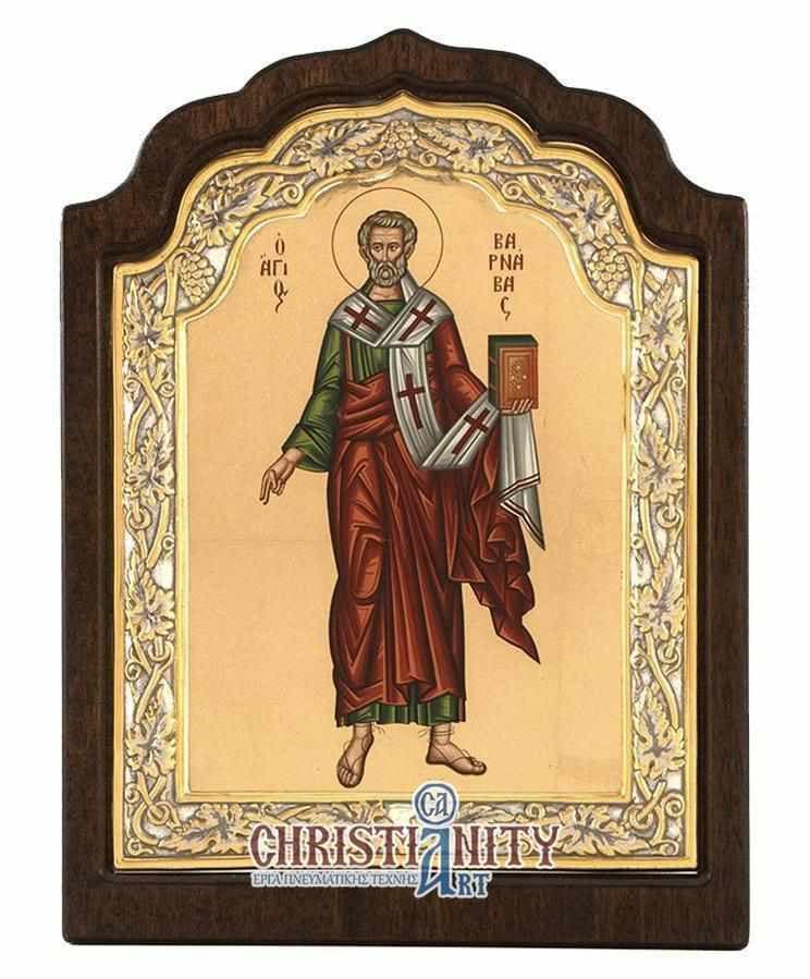 Apostle Barnabas - Silver image on wood, locally gilded - Mount Athos — Wall reliefs from Christianity Art