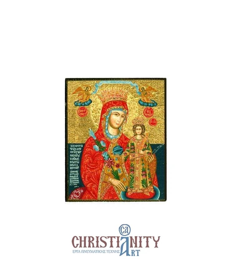 Virgin Mary of Rhodes - Magnetic image on wood - Mount Athos — Paintings from Christianity Art