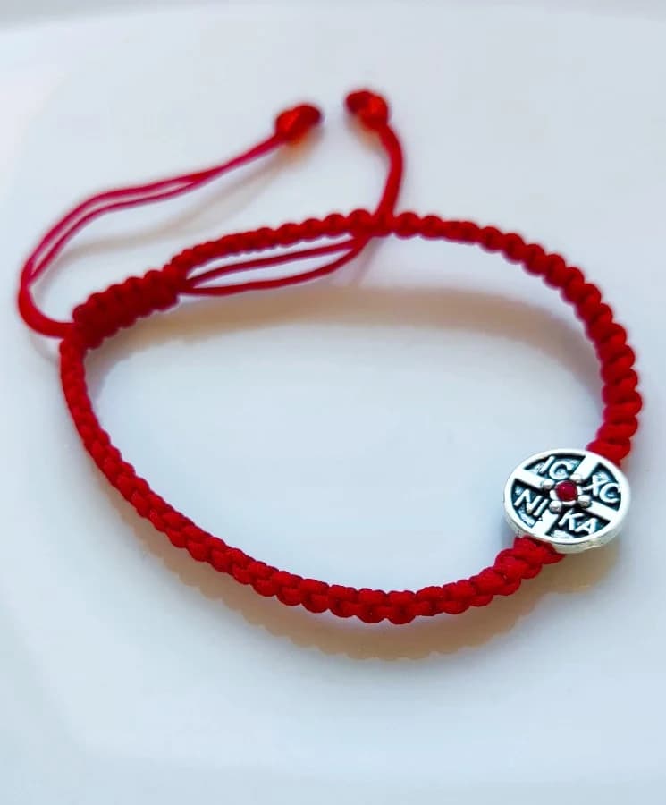 Athonite Waxed Prayer Rope Bracelet with IC XC NIKA Medal – Adjustable, 3 Colours — Bracelets from Christianity Art