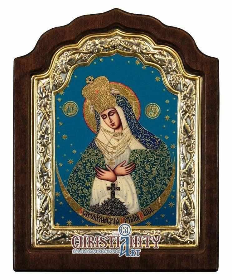 Virgin Mary Deomeni - Silver image in wood, locally gilded - Mount Athos — Wall reliefs from Christianity Art