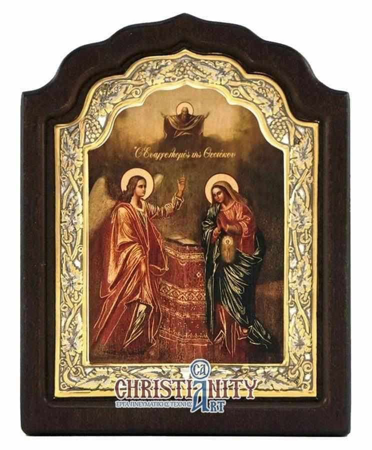 The Evangelism - Silver image in wood, locally gilded - Mount Athos — Wall reliefs from Christianity Art
