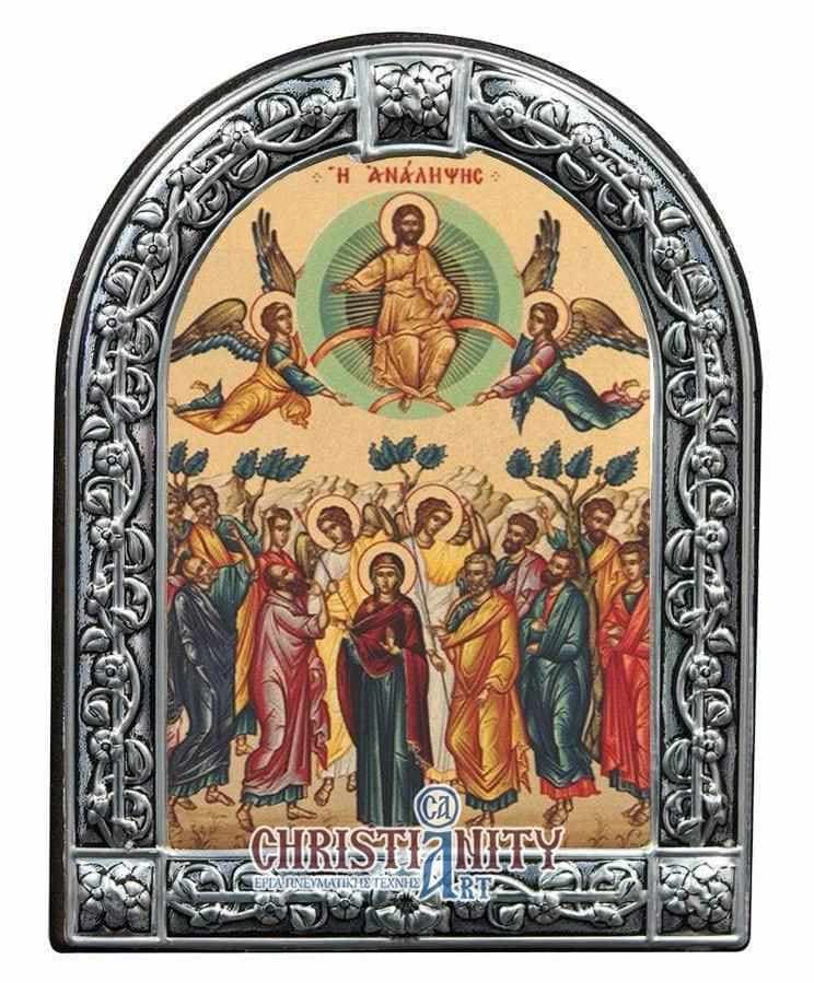 The Ascension - Image in wood with indelible metal frame - Mount Athos — Wall reliefs from Christianity Art
