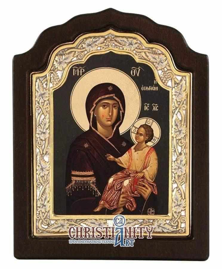 Virgin Mary Essavmeni - Silver image on wood, locally gilded - Mount Athos — Wall reliefs from Christianity Art