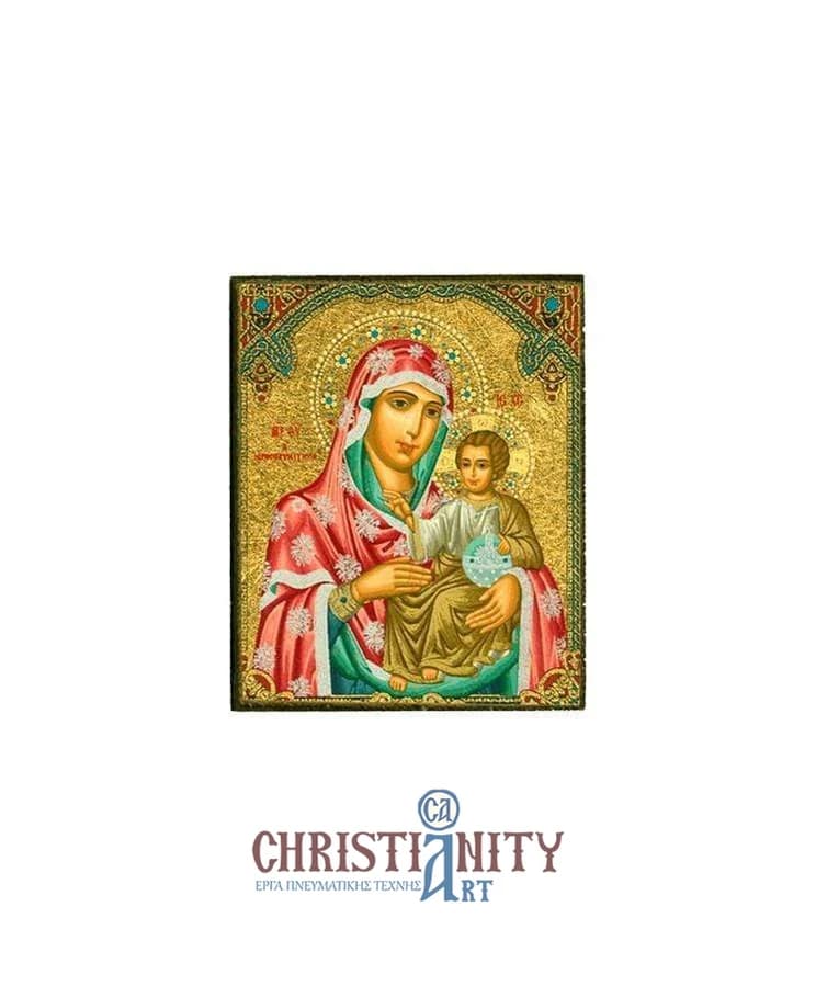 Virgin Mary Jerusalem - Magnetic image on wood - Mount Athos — Paintings from Christianity Art