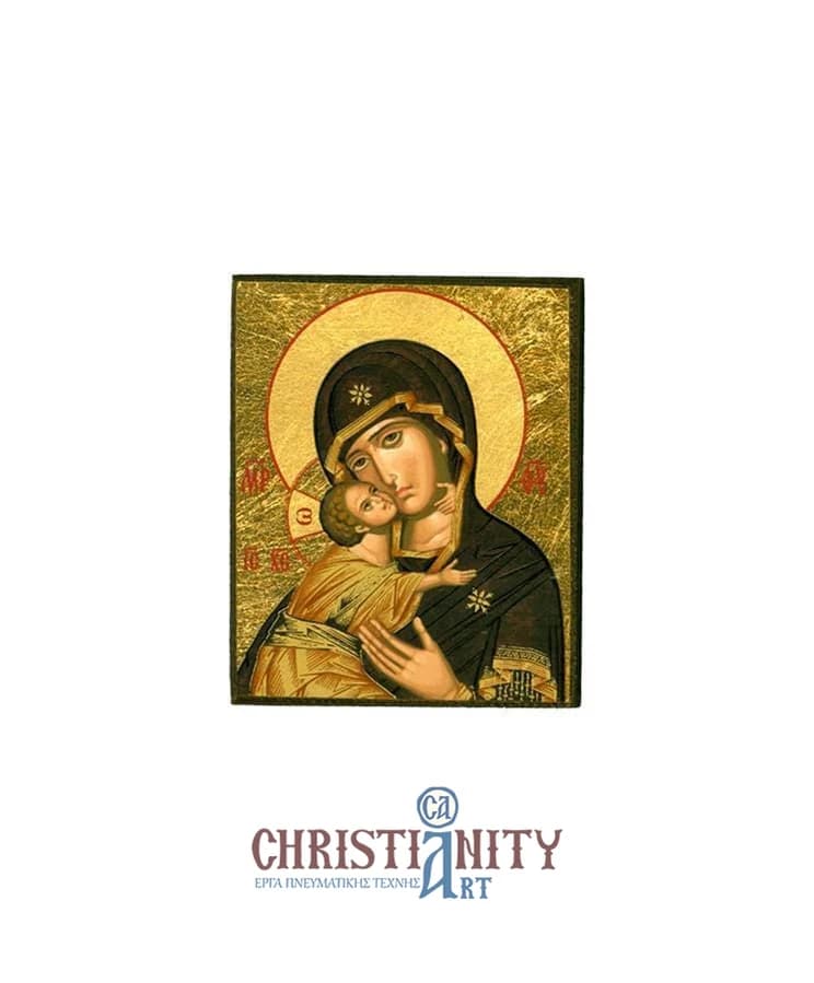 Virgin Mary Vladimir - Magnetic image on wood - Mount Athos — Paintings from Christianity Art