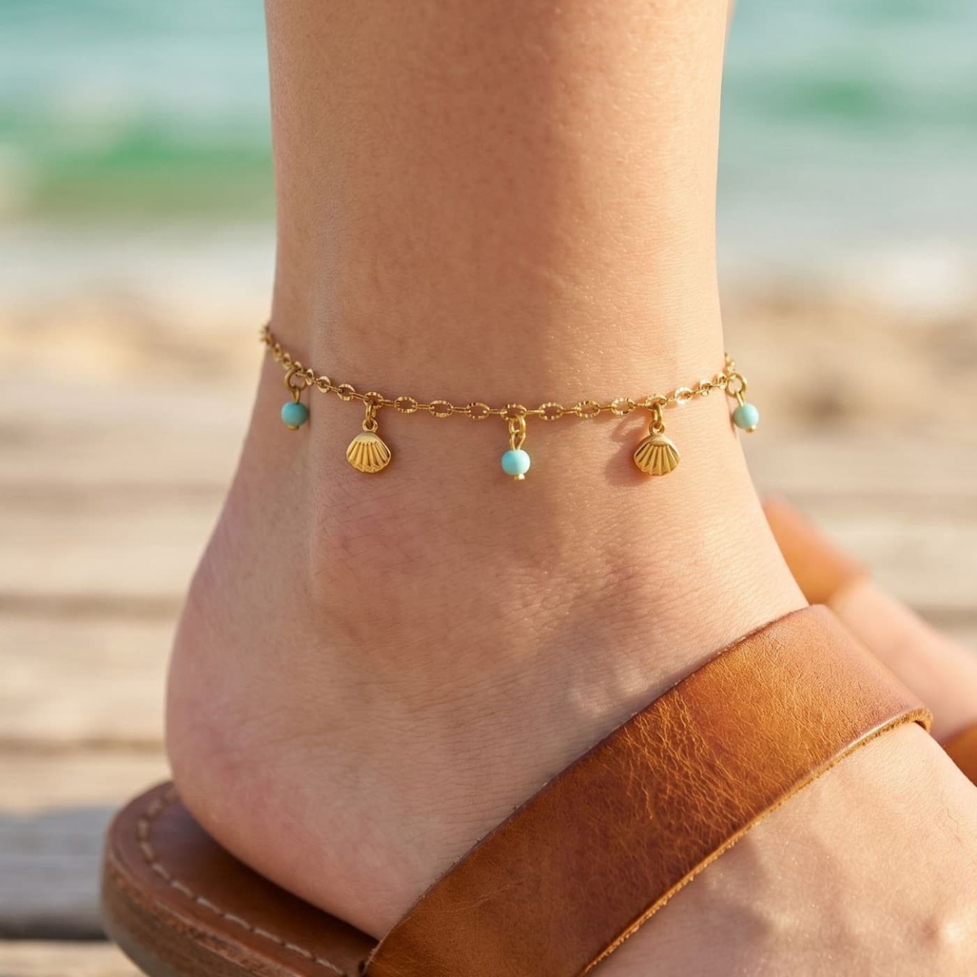 Stainless Steel Ankle Bracelet | Metal Sea Charms — Bracelets from Toolittle