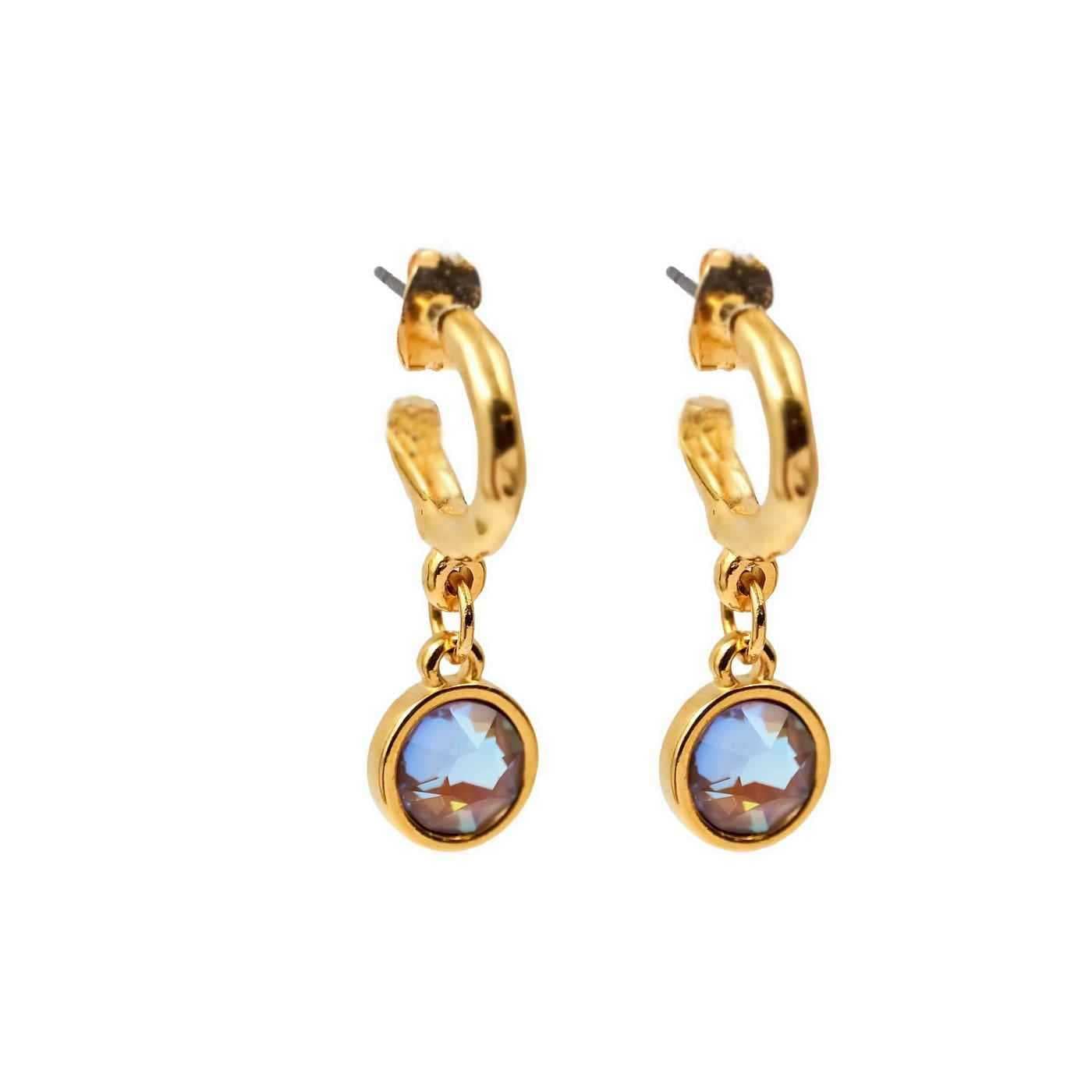 Gold-plated hoop earrings with crystals — Earrings from Toolittle