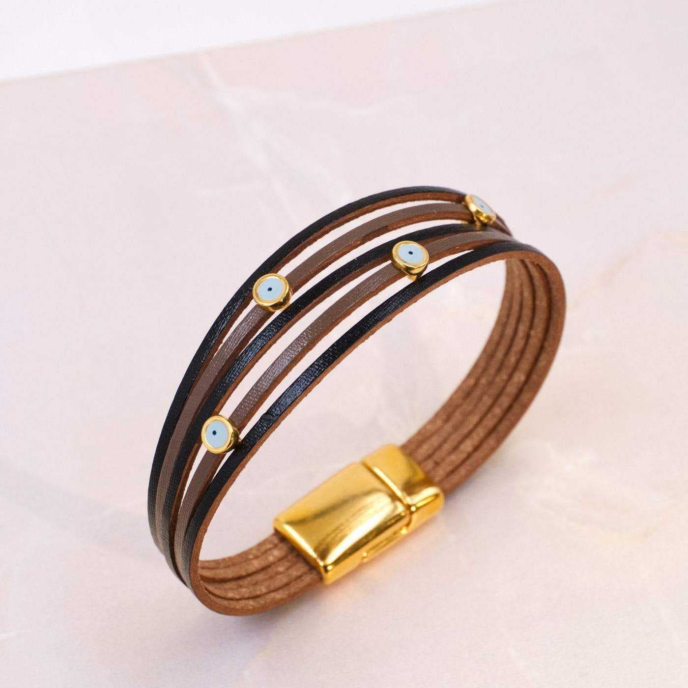 Tiny Evil Eyes Leather Bracelet — Bracelets from Toolittle