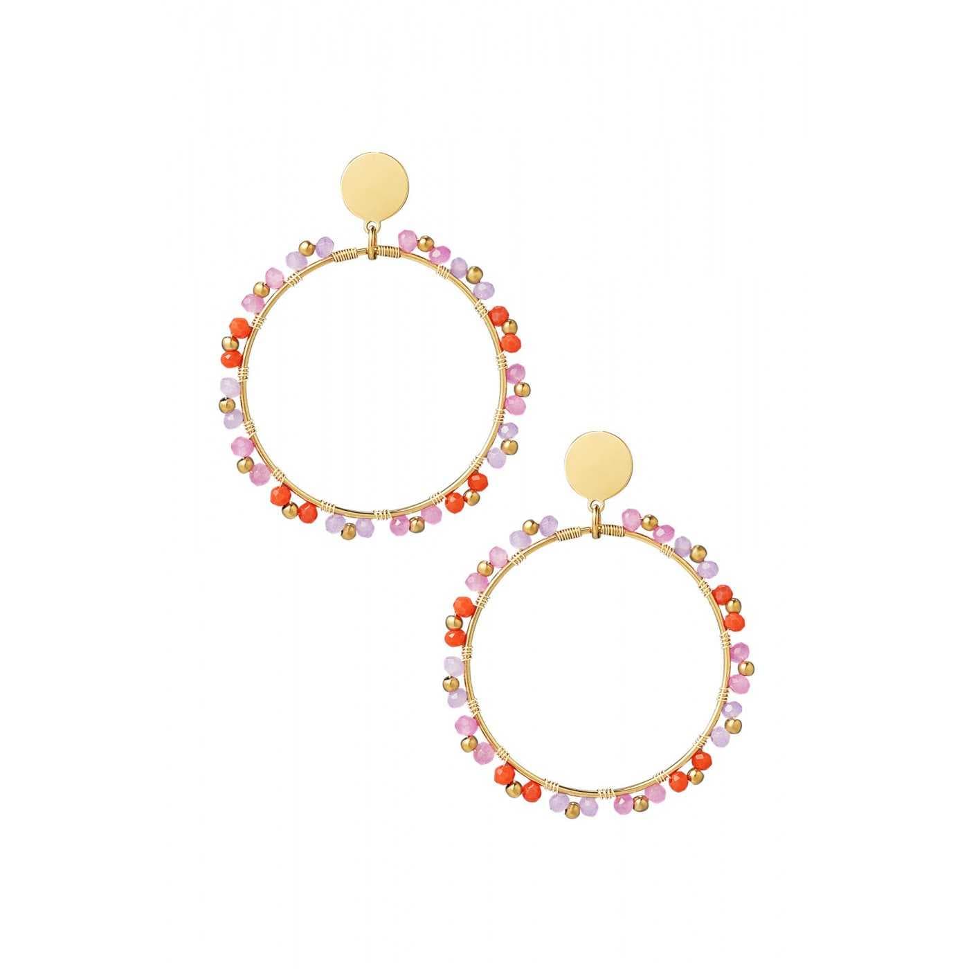 Crystal Beads Hoop Earrings — Earrings from Toolittle