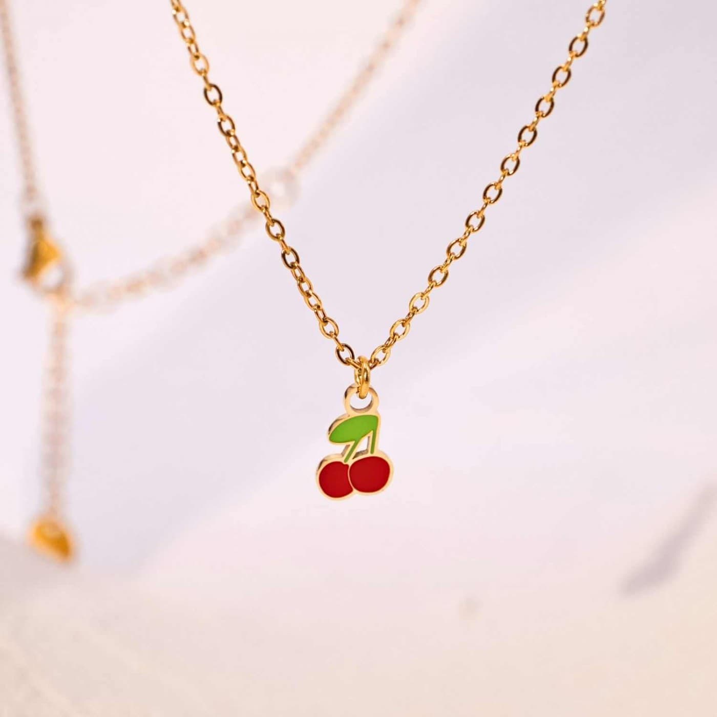 Cherries Inox Chain Necklace — Necklaces from Toolittle