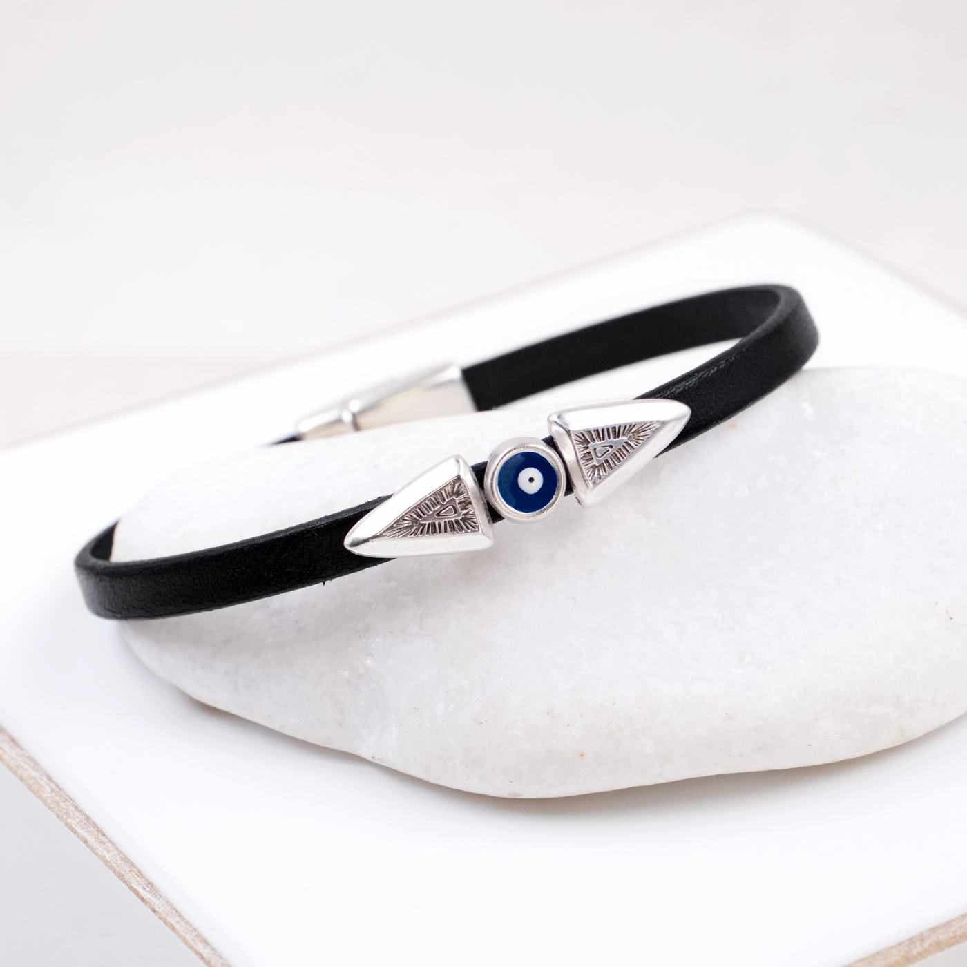 Evil Eye Leather Men's Bracelet — Bracelets from Toolittle