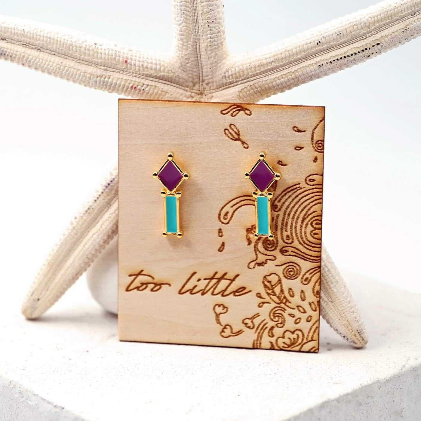 Stud earrings with enamel — Earrings from Toolittle