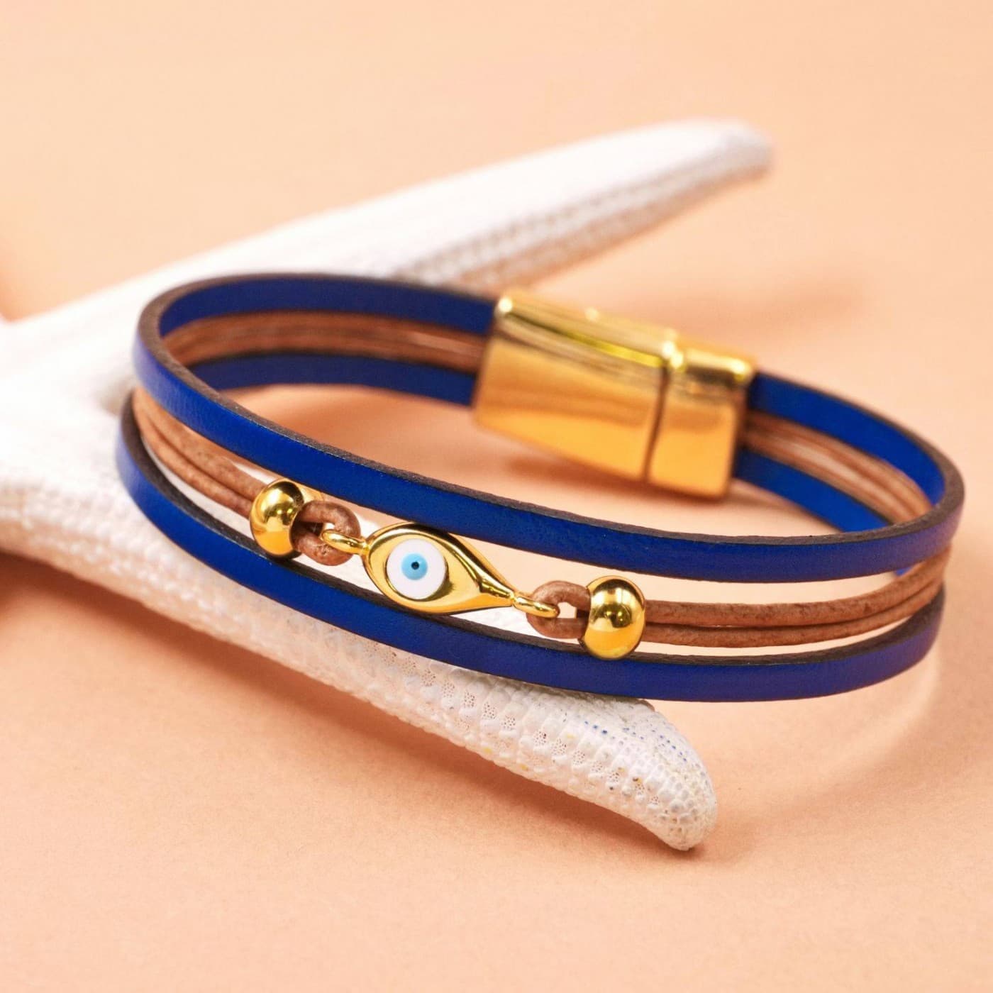 Evil Eye Leather Bracelet — Bracelets from Toolittle