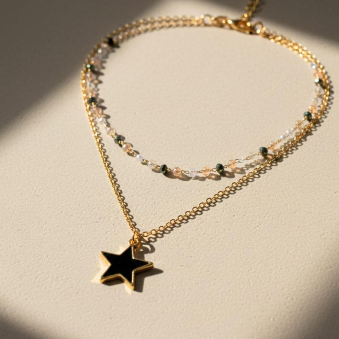 Handmade Layered Necklace - Enamelled Star — Necklaces from Toolittle
