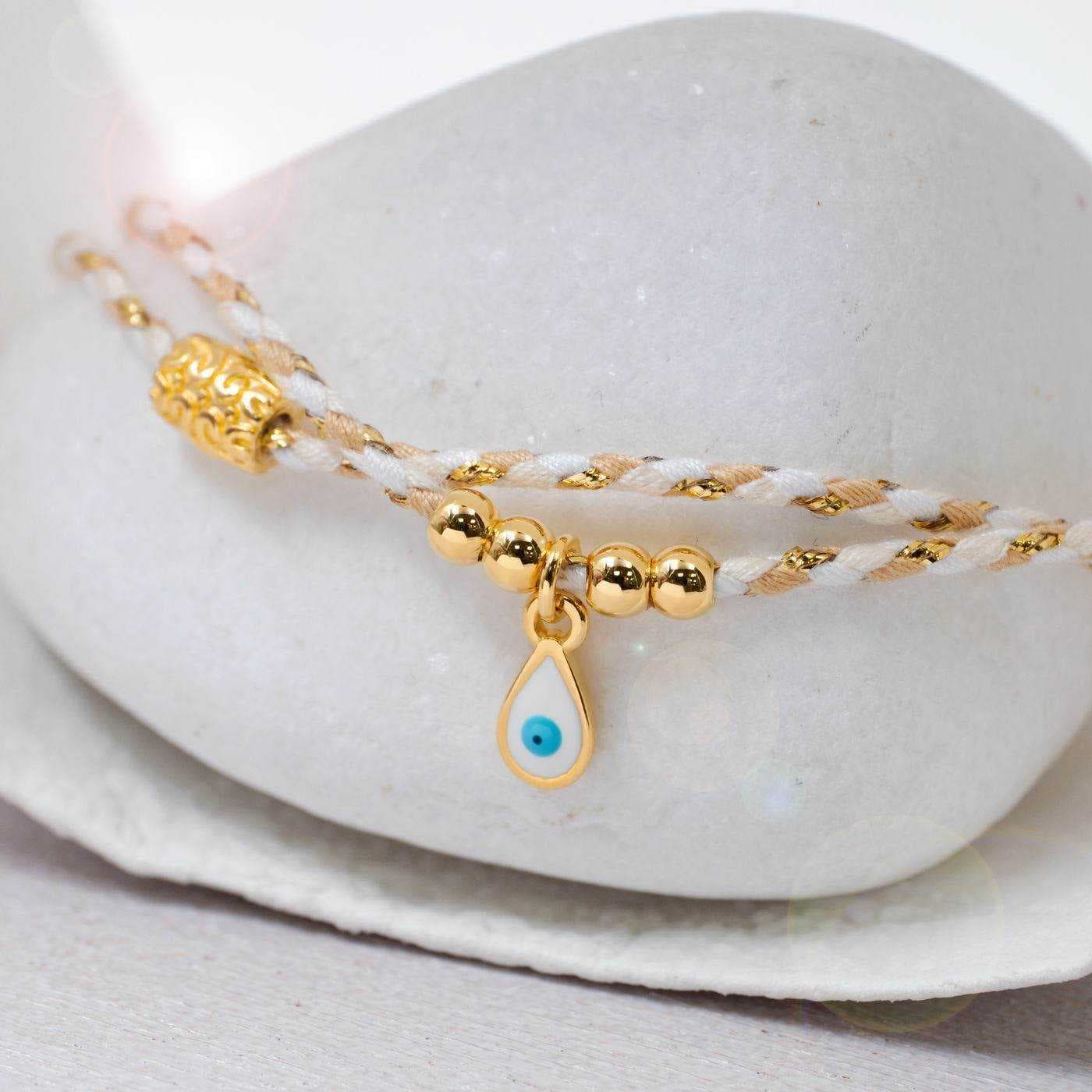 Golden Thread Bracelet with Evil Eye — Bracelets from Toolittle