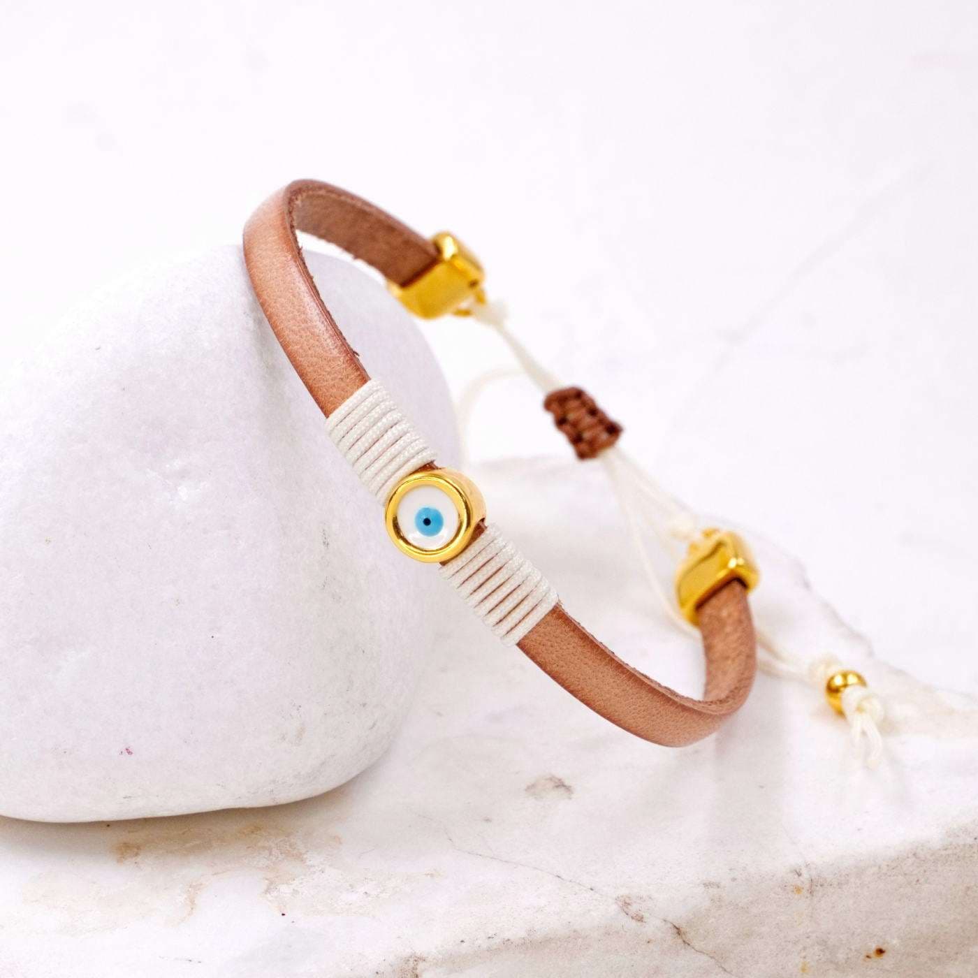 Evil Eye Leather Bracelet — Bracelets from Toolittle