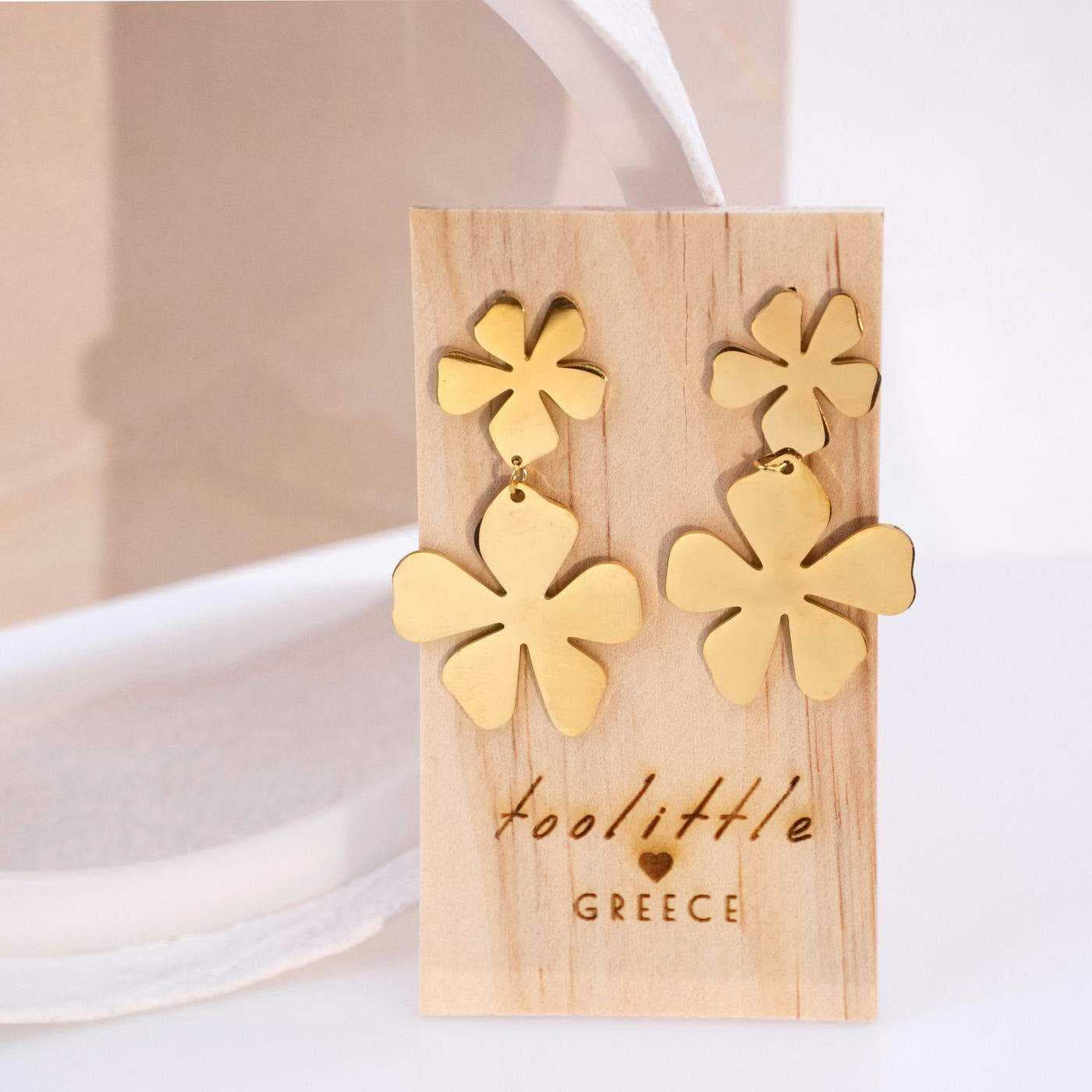 Inox Flower Gold-plated Earrings — Earrings from Toolittle