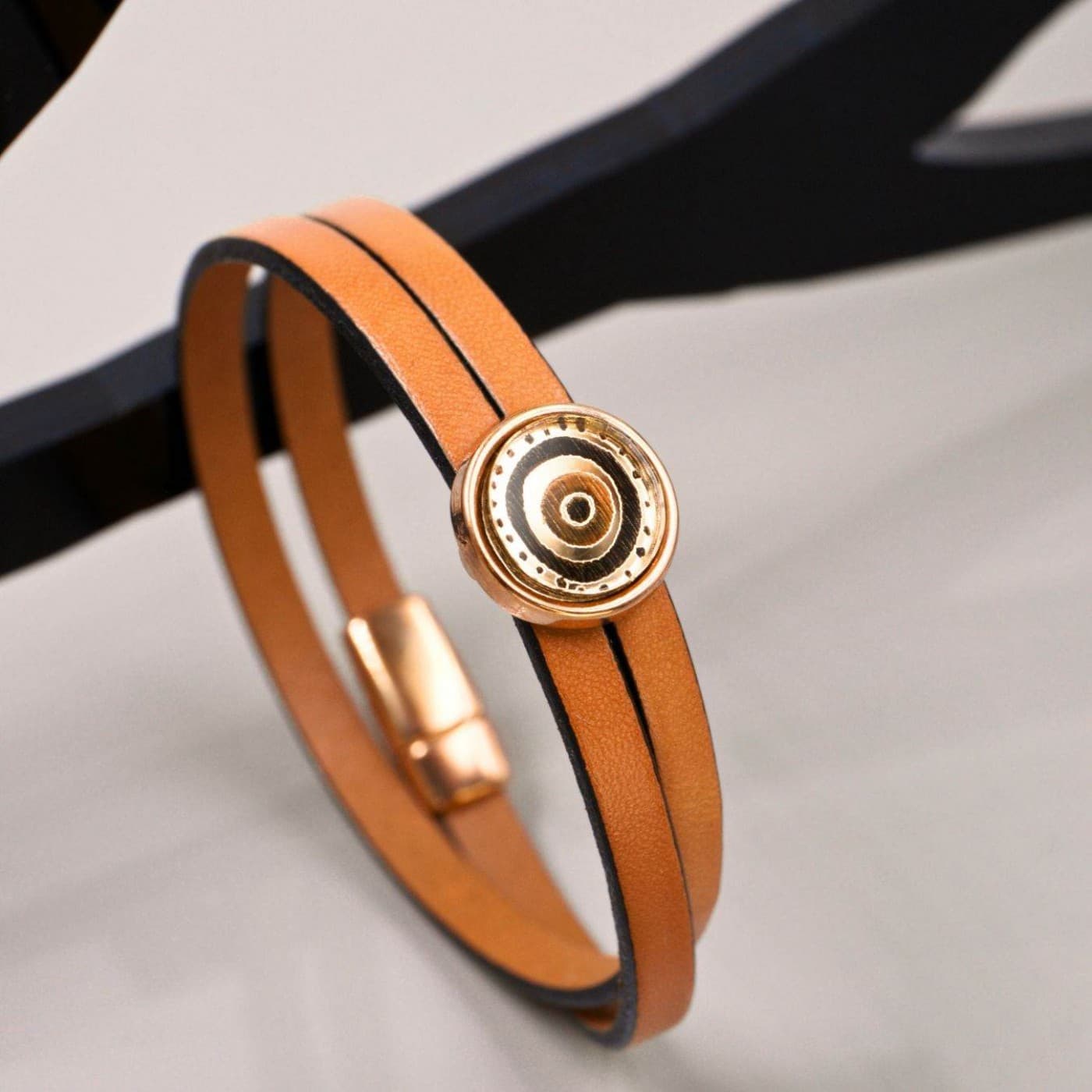 Double-wrapped Leather Bracelet - Plexiglass Evil Eye — Bracelets from Toolittle