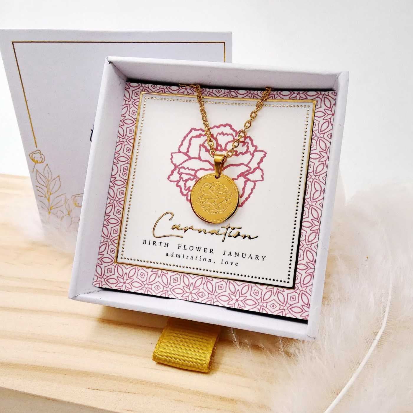 Birth Flower Necklace- Carnation for January — Necklaces from Toolittle
