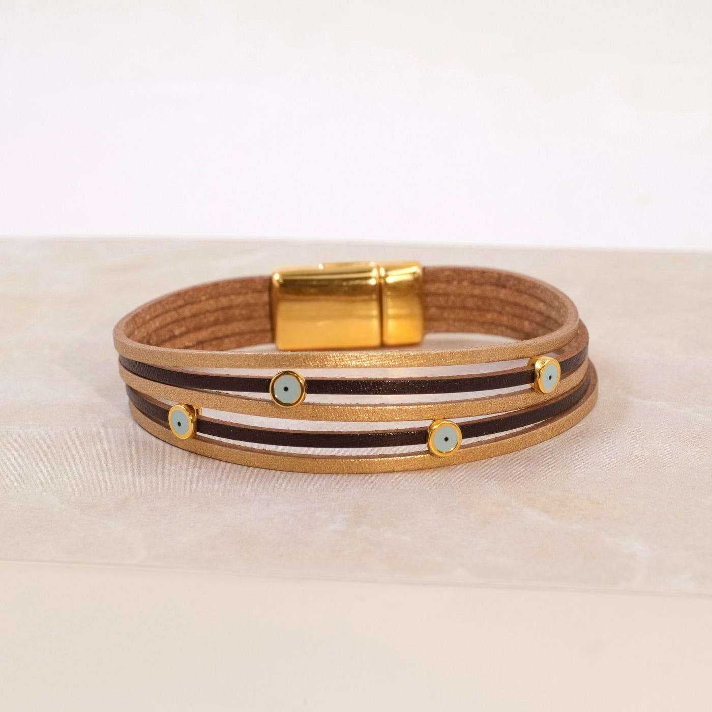 Tiny Evil Eyes Leather Bracelet — Bracelets from Toolittle