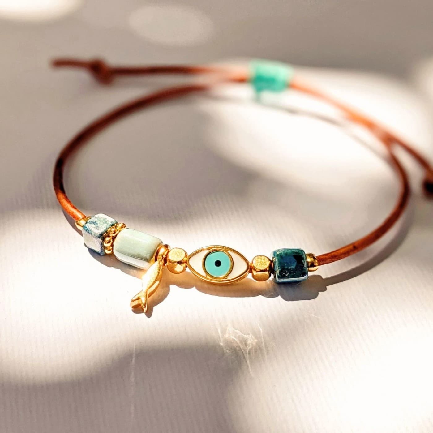 Makrame Bracelet with Evil Eye — Bracelets from Toolittle