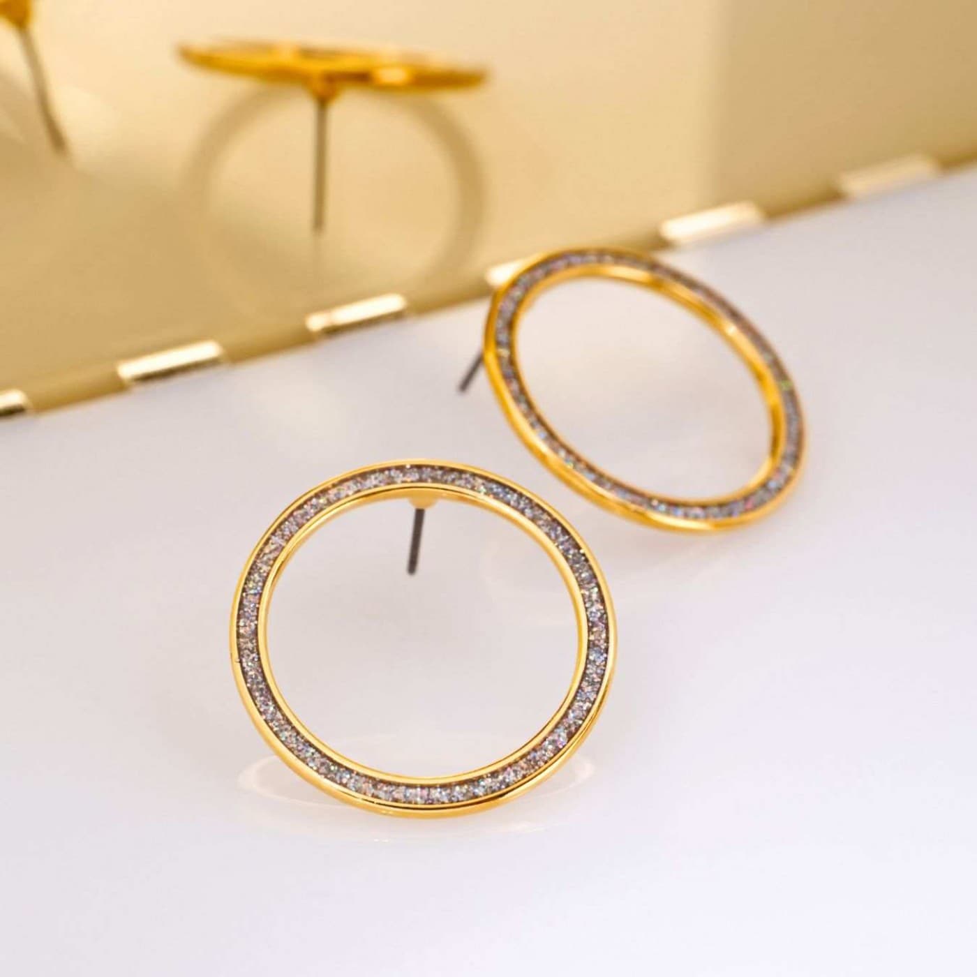 Gold-plated Earrings with Glittered Enamel — Earrings from Toolittle