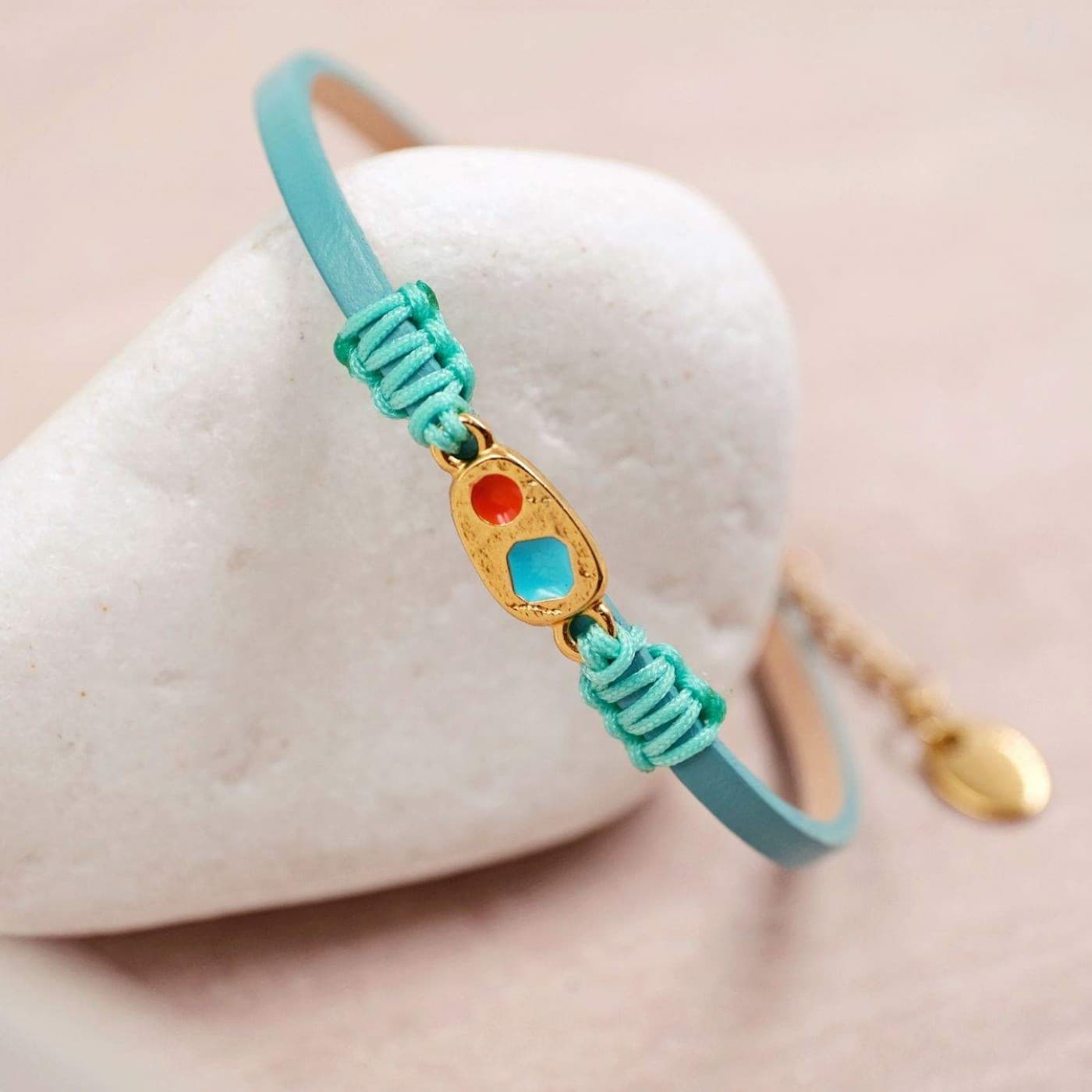 Leather Bracelet | Colored Enamel - Jade Opal — Bracelets from Toolittle