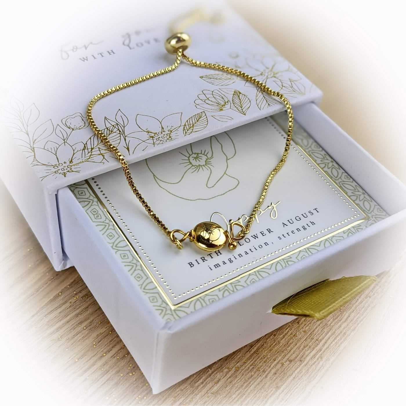 Birth Flower Bracelet - August — Bracelets from Toolittle